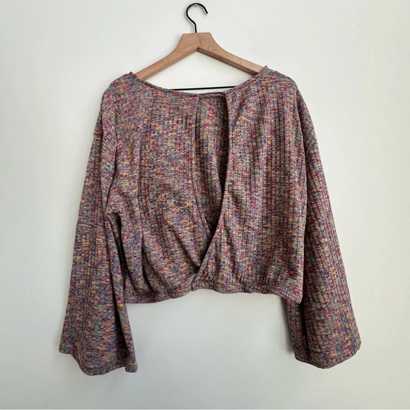 Anthropologie Daily Practice Open Backside Flouncy Pullover Sweater Space Dye - Picture 6 of 16